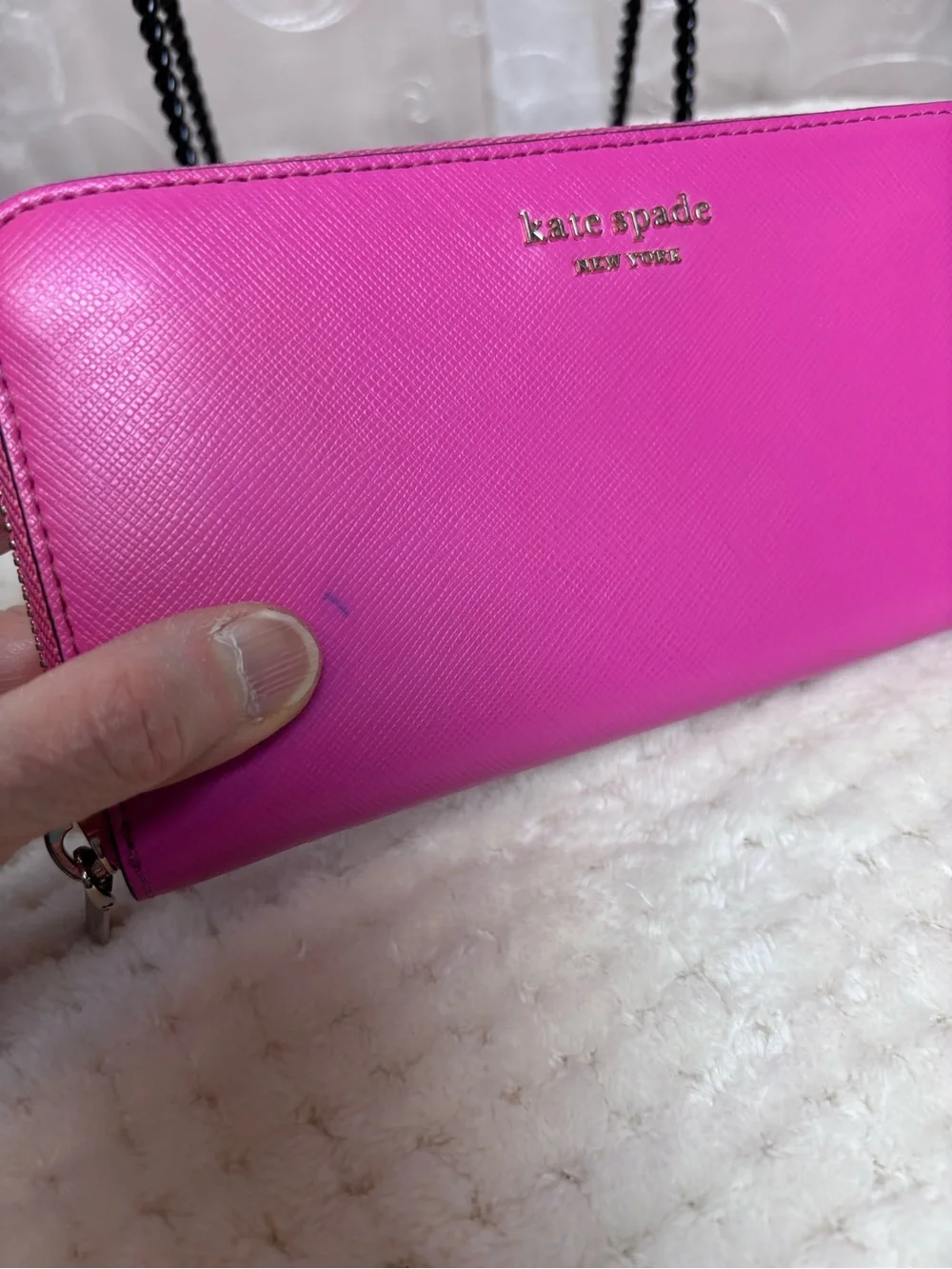 Kate Spade Vibrant Hot Pink Zip Around Continental Wallet